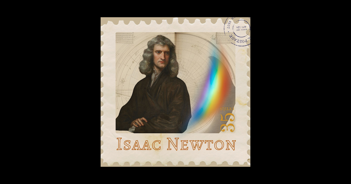 Sir Isaac Newton Vintage Style Stamp Design - Newton - Posters and Art ...