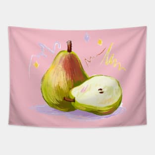 Pear HAnd Drawn Tapestry
