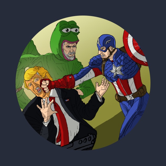 Cap Punching Trump by Spearhafoc