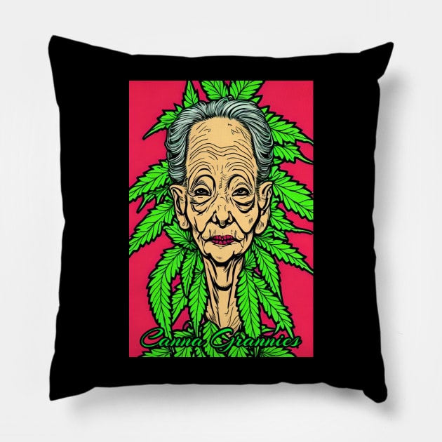Canna Grannies 71 Pillow by Benito Del Ray