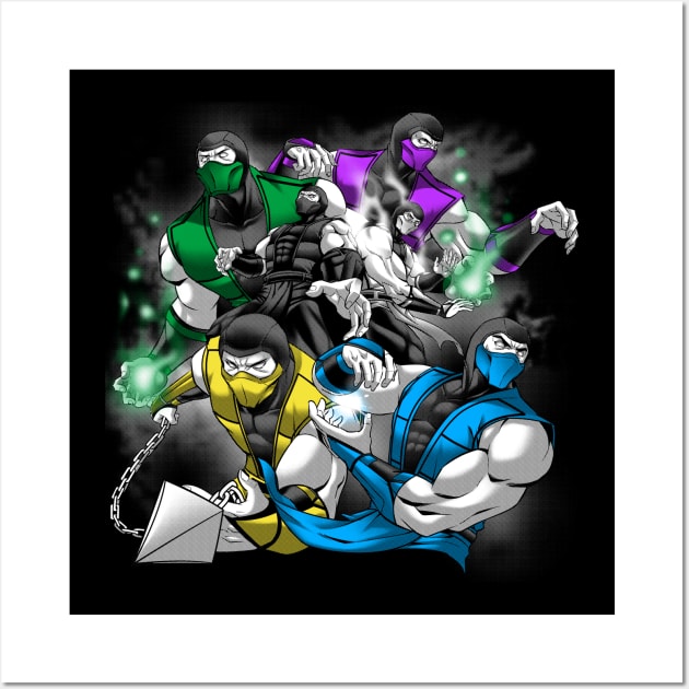 Mortal Kombat Ninjas Poster Original Art - Scorpion Sub-Zero Reptile Smoke  NEW