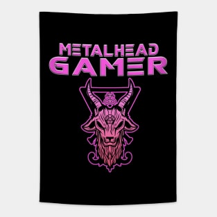 Metalhead Gamer Baphomet Pink Tapestry