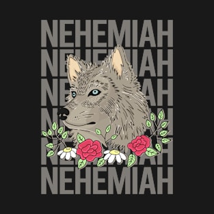 Wolf Head - Nehemiah Name T-Shirt