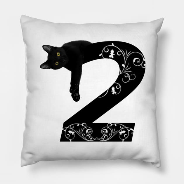 Black cat No.2 Pillow by Skorretto