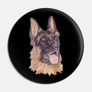 German Shepherd portrait Pin