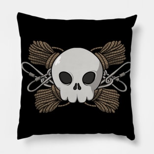 Rock climbing crew Jolly Roger pirate flag (no caption) Pillow