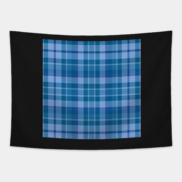 Blue Plaid Pattern Tapestry by BoldNFresh