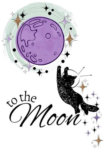 Space Kitty To the Moon Kids T-Shirt by ShadowCatCreationsCo