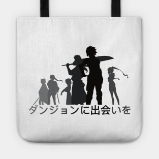 Danmachi Anime Season 4 Hestia Familia Member with Japanese Kanji in Black Silhouette Tote