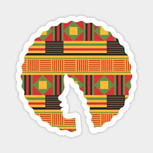 Afro Hair Woman with African Pattern, Black History Magnet