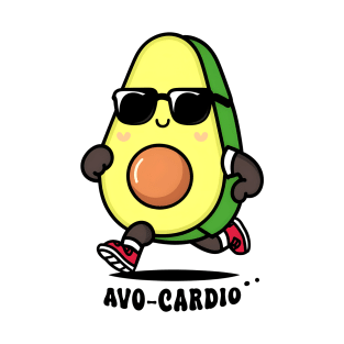 funny Avocado running exercise and say Avo-Cardio T-Shirt