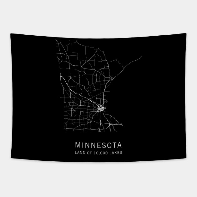 Minnesota State Road Map Tapestry by ClarkStreetPress