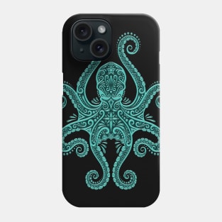 Intricate Teal Blue Octopus Phone Case