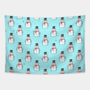 Snowman Seamless Pattern Tapestry