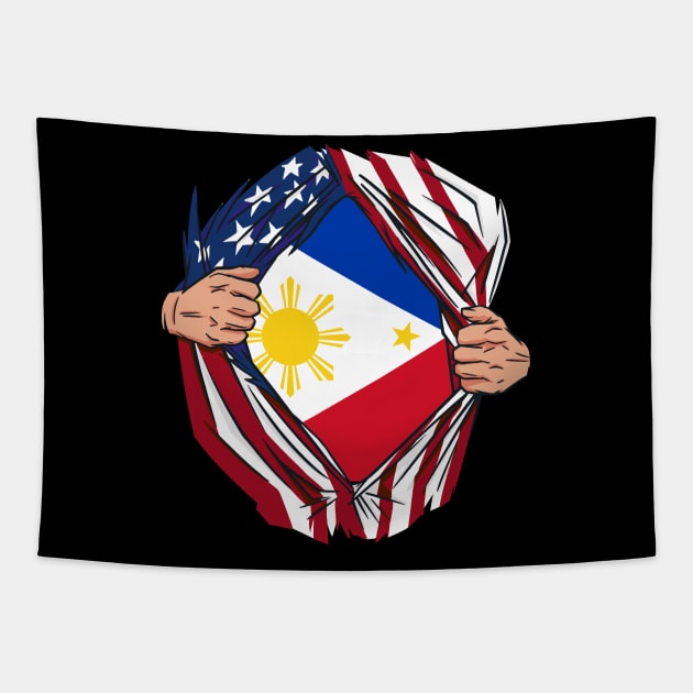 USA American Grown Filipino Roots Tapestry by tobzz