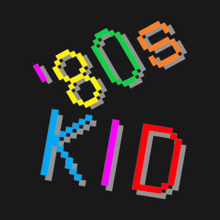 '80s Kid. Colorful Retro Design. (Black Background) T-Shirt