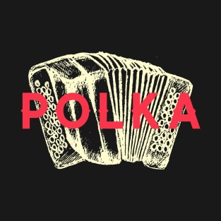 Polka Accordion Red & Cream T-Shirt