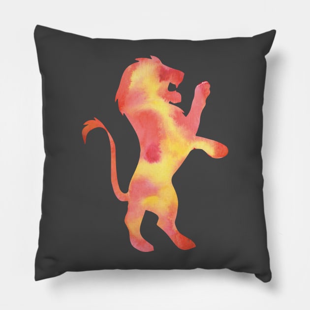 House Lion Watercolor Pillow by calligraphynerd