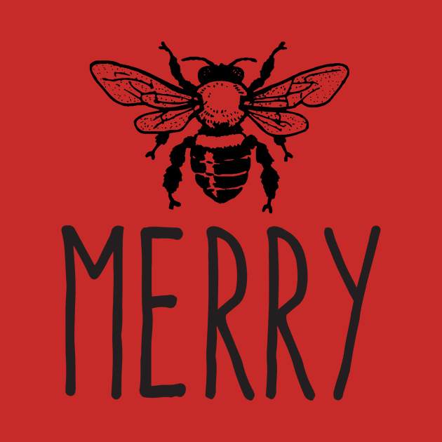 Be Merry, Festive Christmas Bumble Bee for Nature Lovers by cottoncanvas