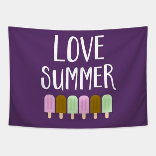 I Love Summer Popsicles Tapestry