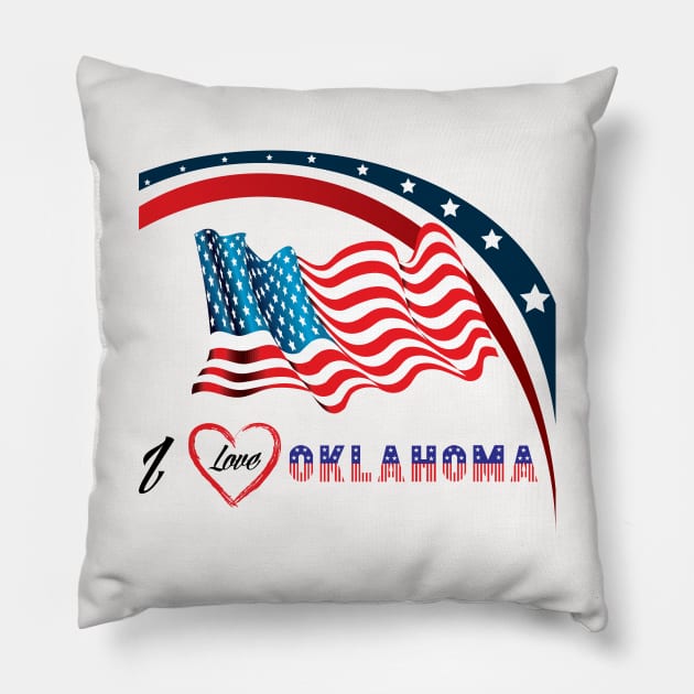 i love oklahoma Pillow by Print On Demand✅