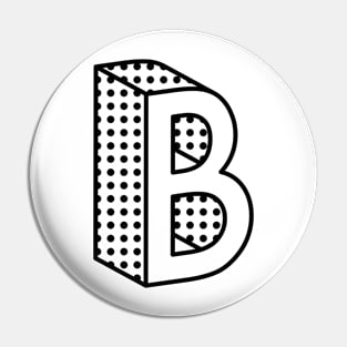 3D Ben Day Dot Isometric Letter B Pin