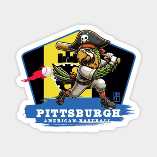 USA - American BASEBALL - Pittsburgh - Baseball mascot - Pittsburgh  baseball Magnet