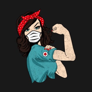 Retro Nurse with Mask T-Shirt