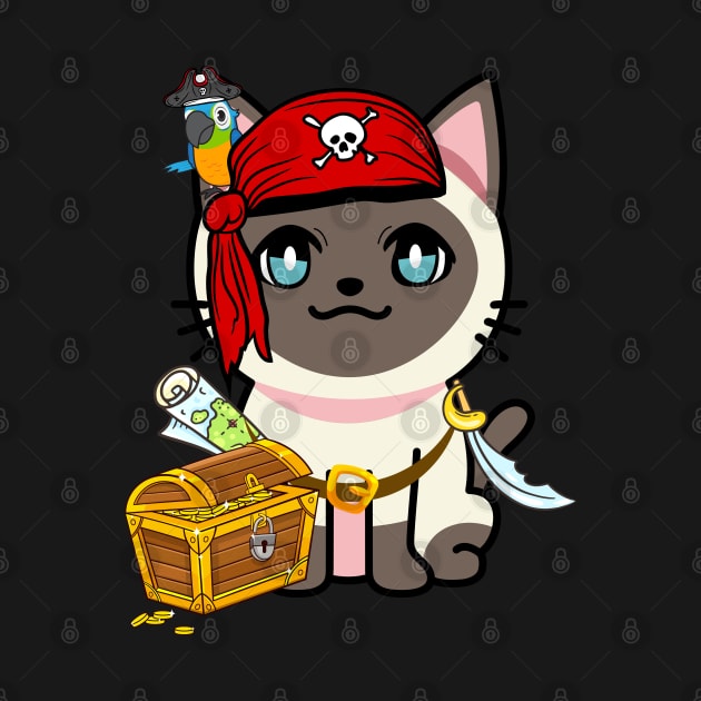 Cute siamese cat is a pirate by Pet Station