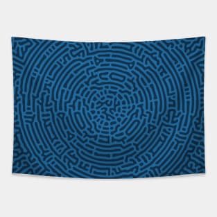 Radial Turing Pattern Square (Blue) Tapestry
