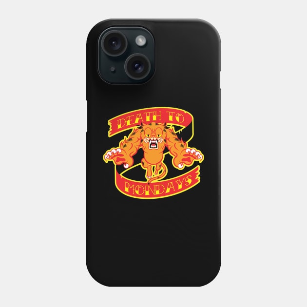 Death To Mondays (clean version, yellow outline) Phone Case by toadyco