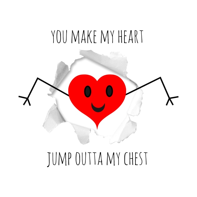 Valentine's day heart jumping out of chest by Mandz11