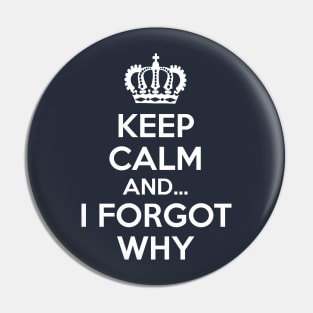 Keep Calm and... I Forgot Why Pin