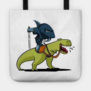 Shark Ninja Riding T-Rex Dinosaur Tote