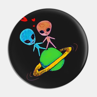 Aliens In Love Pin