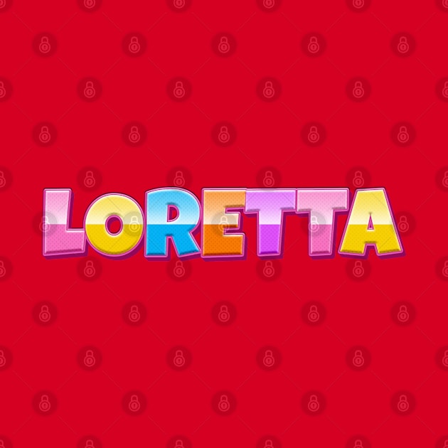 Rainbow Craft Loretta Name by KedaiComel