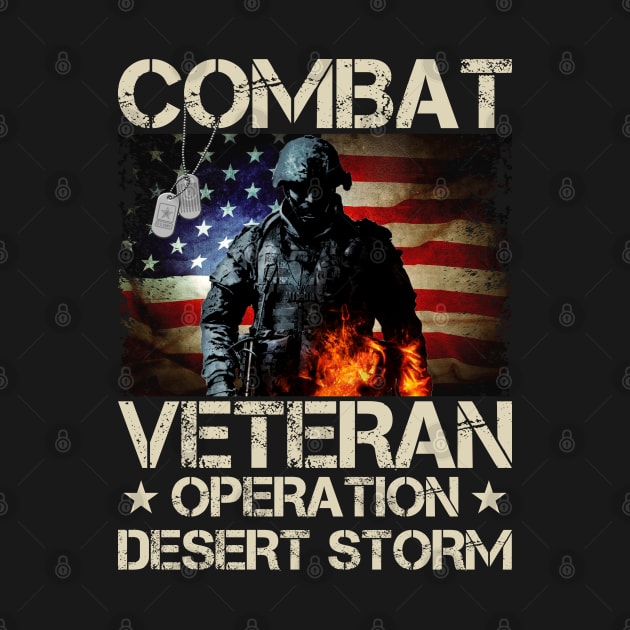 Combat Veteran Desert Storm T-Shirt by Kingdom Arts and Designs