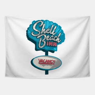 Shell Beach Inn Sign Tapestry