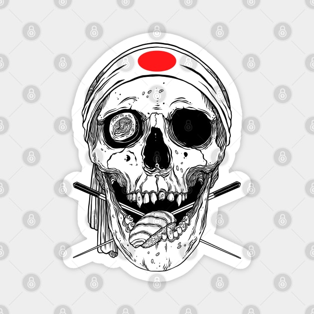 Kawaii Japanese Anime Skeleton Sushi Halloween Magnet by OccultOmaStore