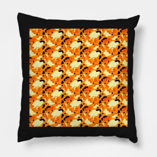 Orange Camouflage Pattern Pillow