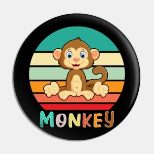 Vintage Retro Monkey Pin