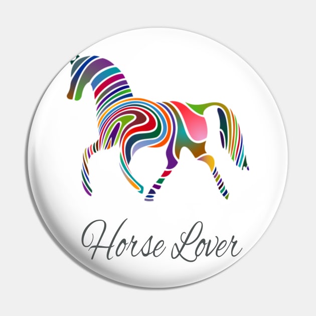 Colorful Galloping Horse Lover Print Pin by Prairie Ridge Designs