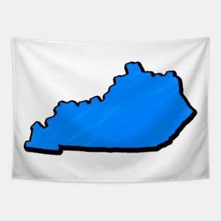 Bright Blue Kentucky Outline Tapestry