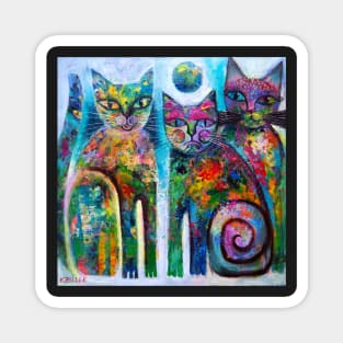 Three Cats Magnet