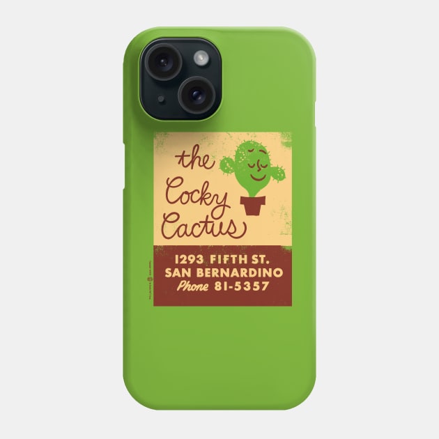 Vintage The Cocky Cactus Restaurant Phone Case by StudioPM71