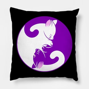 yin yang cats Pillow