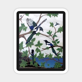 Black Billed Magpies Magnet