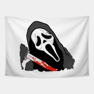 Scream VI  (Scream 6)  ghostface ghost face scary horror movie graphic design by ironpalette Tapestry