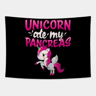 Unicorn ate my Pancreas I Kid Mom Diabetic gift idea T Shirt Tapestry