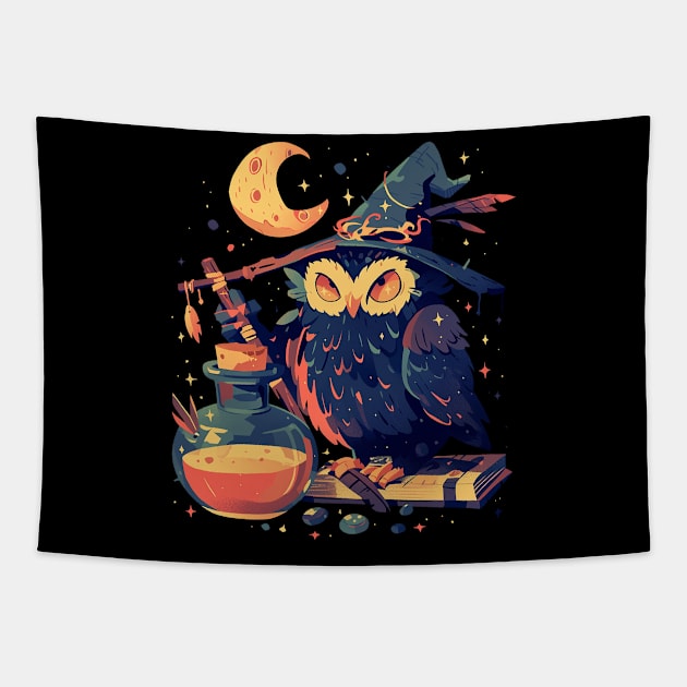 wizard owl Tapestry by StevenBag